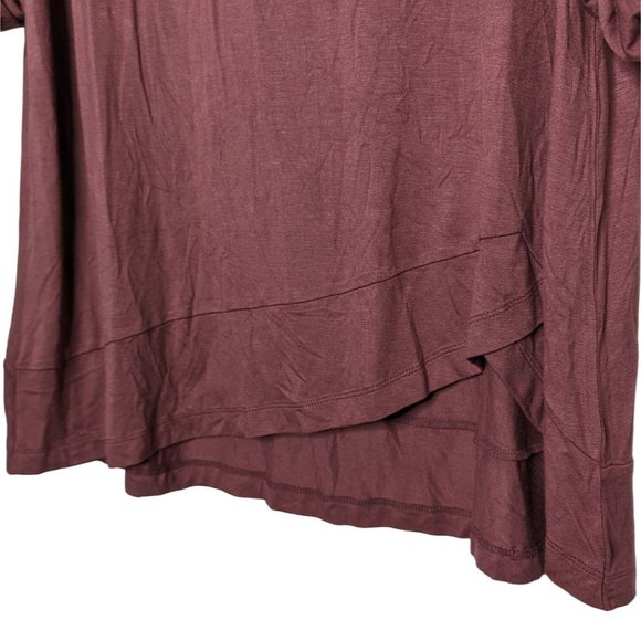 Soft Surroundings tab sleeves overlap hem Crushed Berry Nora Pullover Tunic S - Picture 4 of 7
